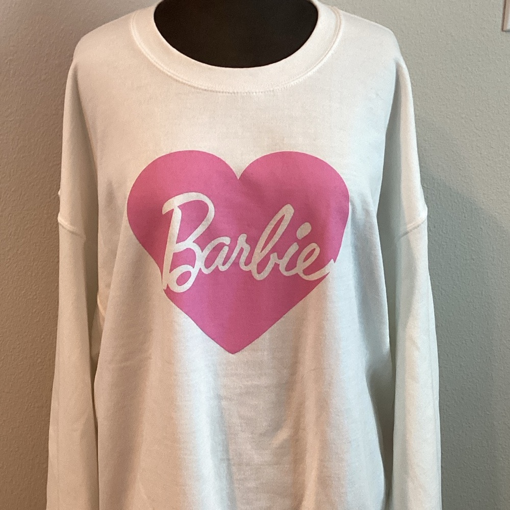 Barbie White Sweatshirt with Pink Heart